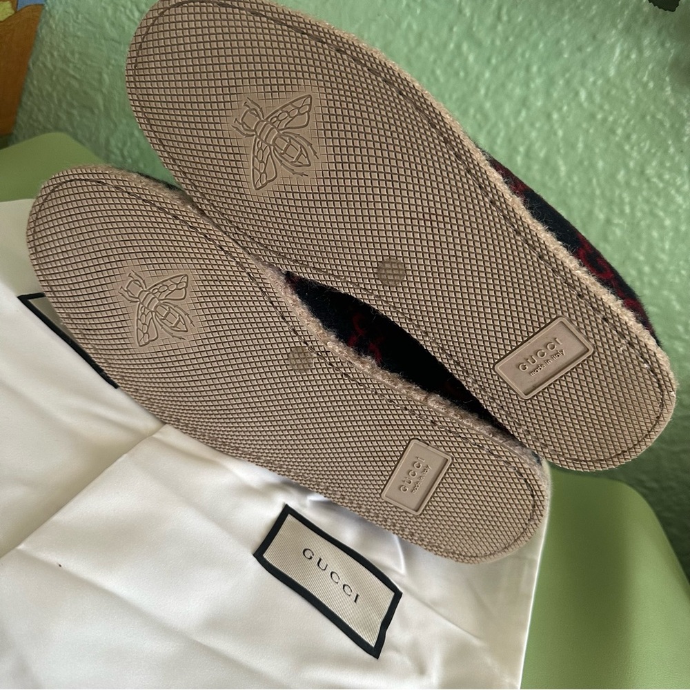 NIB Gucci Fria GG Horsebit Espadrille Loafer Blue Unisex Sz 40+ 40.5 - Picture 8 of 12